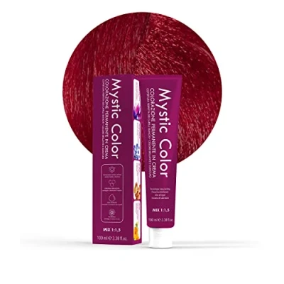 Afbeelding van Mystic Color Permanent Cream Coloring with Argan Oil and Calendula Long Lasting Hair Dark Intense Red Blonde 6.66 100ml