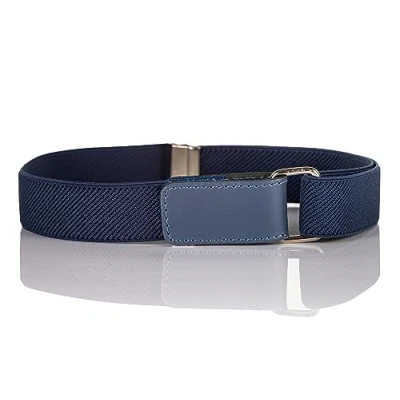 Afbeelding van Olata Elastische Gespvrije Kinderriem met Klittenband Sluiting (5 12 Jaar). Donkerblauw
