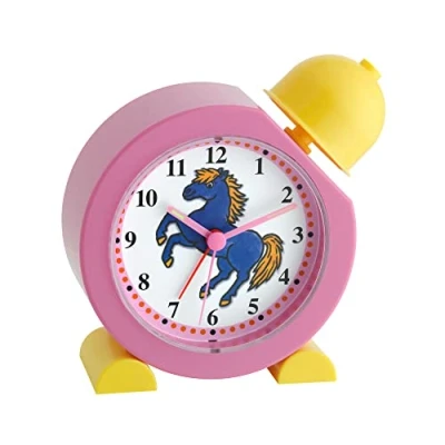 Afbeelding van TFA Dostmann HÜ Ü kinderwekker, 60.1011.12, met paardengehinnik als weksignal, goed leesbare cijfers, eenvoudige bediening, roze, kunststof, (L) 130 x (B) 52 (H) 132 mm