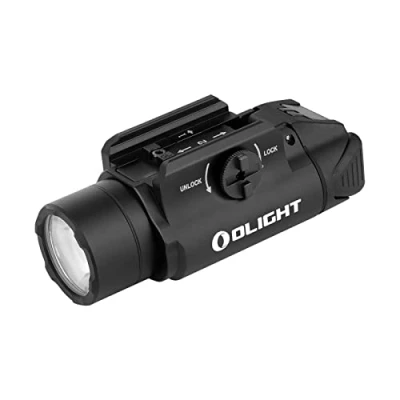 Afbeelding van Olight PL 3R Valkyrie tactische lamp, 1500 lumen, max. 205 m, oplaadbaar, twee verlichtingsmodi, met GL rail en Picatinny, ideaal voor jagen (zwart)