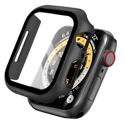 Afbeelding van Apple Watch 45 mm Hoes: iMoshion Full Cover Hardcase Zwart Kunststof Smart Covers
