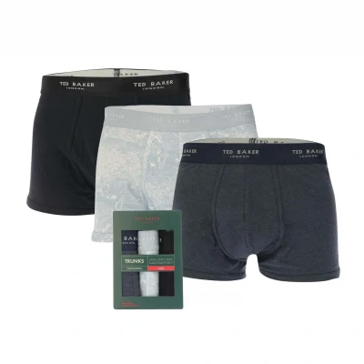 Afbeelding van Heren Ted Baker 3 pack katoenen zwembroek in marineblauw