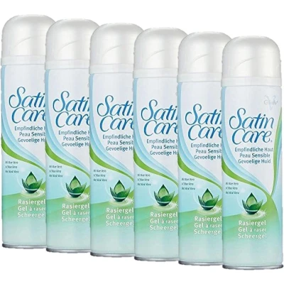 Afbeelding van Gillette Satin Care Sensitive Shave Gel Aloe Vera Glide 6 x 200 ml