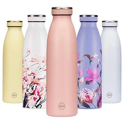 Afbeelding van B2DO Drinkfles Roestvrij Staal 500 ml Perzikpunch Herbruikbare Vacuüm Metalen Thermosfles Waterfles Lekvrije Geïsoleerde BPA vrije Isolatiefles voor Sport, Office