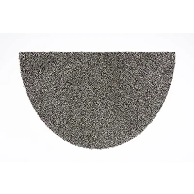 Afbeelding van Vuilvangmat afwasbaar 50x80 cm halfrond schoonloopmat antraciet 100% katoen deurmat Entra SAUGSTARK Antislip easy care