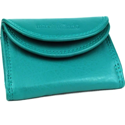 Afbeelding van Massi Miliano Kleine Portemonnee Unisex Nappa Leer Aqua ( RS 502 77) 9X2X7cm