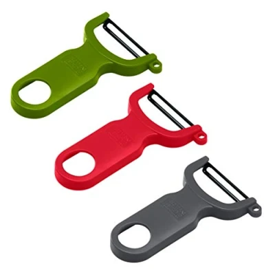 Afbeelding van KUHN RIKON Peeler 3 delige set, groen, grijs en rood, roestvrijstalen lemmet, polypropyleen, delig