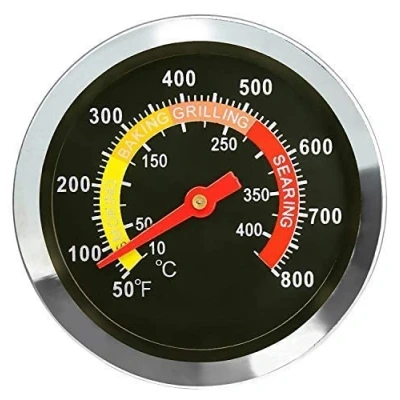 Afbeelding van Denmay 01T08 DIA 6 cm buitenbarbecue thermometer voor rokergrill van roestvrij staal, temperatuurmeter barbecue Charbroil Advantage, Chargriller, Blooma, Omnia, THERMOZEL