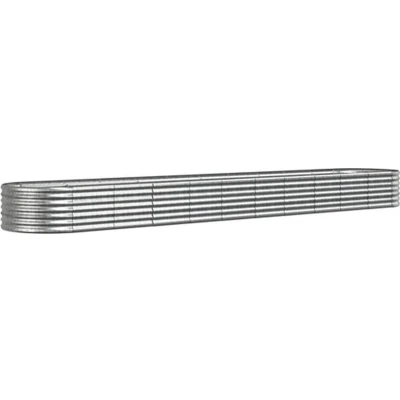Afbeelding van vidaXL Plantenbak 440x80x36 cm gepoedercoat staal zilverkleurig