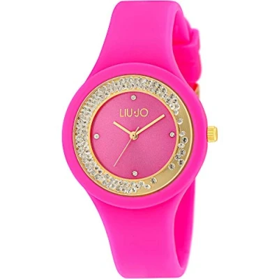 Afbeelding van LiuJo TLJ1424 Analoog kwartshorloge voor dames, met siliconen armband, Fuchsia goud, Riem