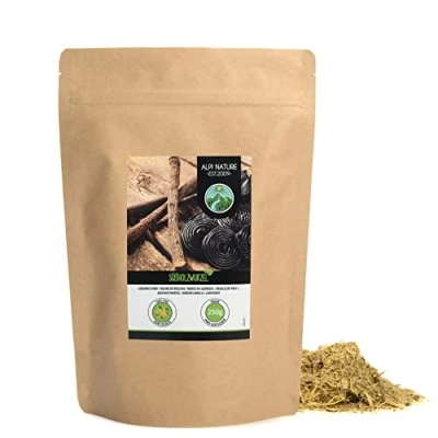 Afbeelding van Gedroogde zoethoutwortel (250g), gesneden zoethoutwortel, 100% puur en natuurlijk voor de bereiding van thee
