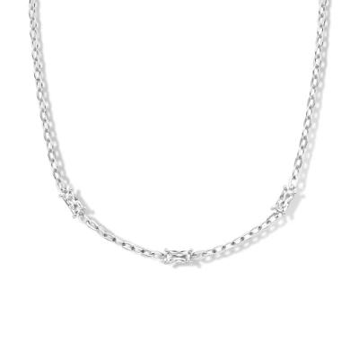Afbeelding van Collier zirkonia 42 + 3 cm zilver gerhodineerd