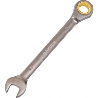 Afbeelding van DAKCOS 15mm Ratelsleutel Vaste Hoofd Ratcheting Combinatiesleutel, Metrische Combinatiesleutel CR V