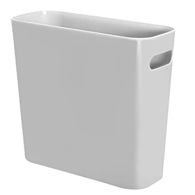 Afbeelding van Youngever 5.5L Plastic Prullenbak, Kleine Vuilnisbak, Afvalbak, Slim Prullenbak met Handgrepen (Grey)