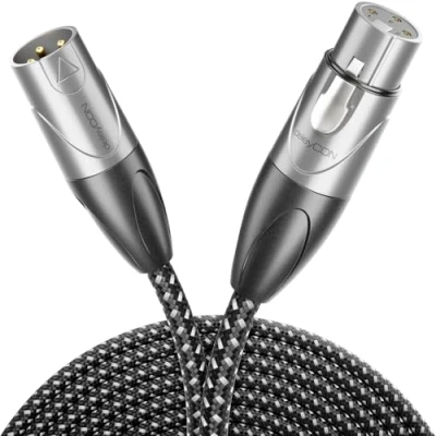 Afbeelding van deleyCON 2m XLR Audiokabel Studiokwaliteit van Zuiver OFC Koper (AWG21) Microfoonkabel met Katoenen Mantel Metalen Vergrendeling &amp; Vergulde Contacten 3 polig DMX