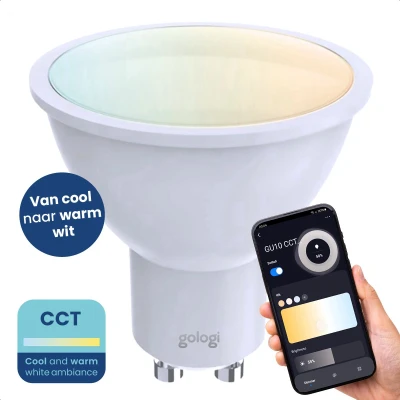 Afbeelding van Gologi Slimme GU10 Spot Smart LED Lamp Dimbaar Warm Wit Licht CCT