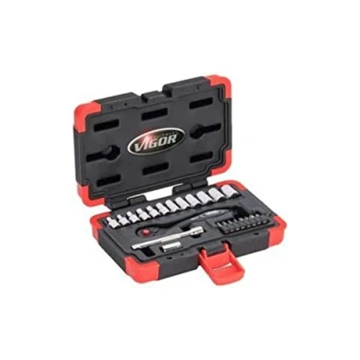 Afbeelding van Vigor V3734N Dopsleutelset Vierkant, 1/4 (6.3 mm) 23 delig