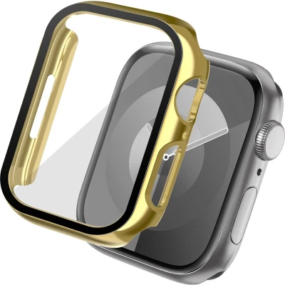 Afbeelding van Apple Watch 41 mm Hoes: imoshion Full Cover Shiny Hardcase Goud Kunststof Smart Covers