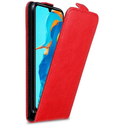 Afbeelding van Cadorabo Hoesje geschikt voor Huawei P30 LITE in APPEL ROOD Beschermhoes flip design Case Cover met magnetische sluiting