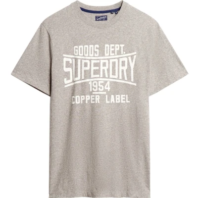Afbeelding van Superdry Mannen Copper Label Workwear T shirt Grijs Grootte: XL