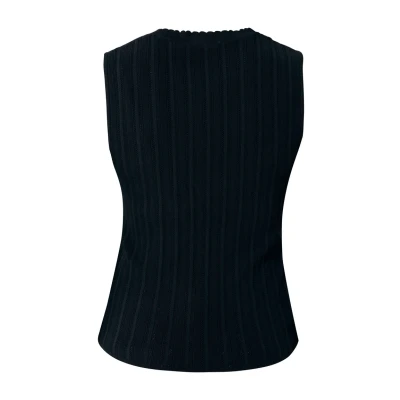 Afbeelding van Mexx Lily Classic Ajour Tanktop Black Vrouwen Zwart Maat Xl
