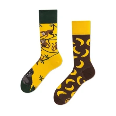 Afbeelding van Many Mornings sokken Apen maat 43 46 Halfhoge Katoen Suitable Herenkleding