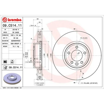 Afbeelding van Brembo Remschijven 09.C514.11