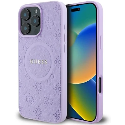 Afbeelding van Guess GUHMP16LPSAPSMEU iPhone 16 Pro 6,3&quot; paars/paars hardcase Saffiano Peony Classic Logo MagSafe
