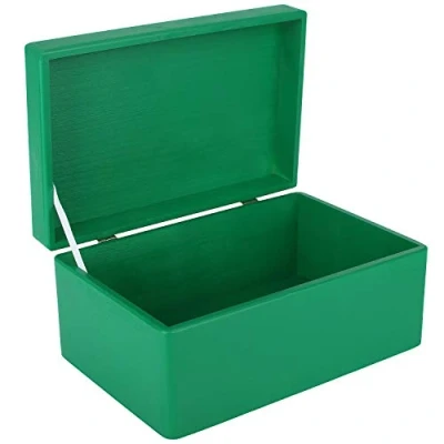 Afbeelding van Creative Deco Grote Houten Doos Opbergdoos Groen 30 x 20 14 cm met Deksel Documenten, Kostbaarheden, Speelgoed en Gereedschap