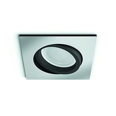 Afbeelding van Philips Hue Centura Inbouwspot 1 Lichts Duurzame LED Verlichting Wit en Gekleurd Licht Dimbaar Verbind met Bluetooth of Bridge Werkt Alexa Google Home Vierkant Aluminium