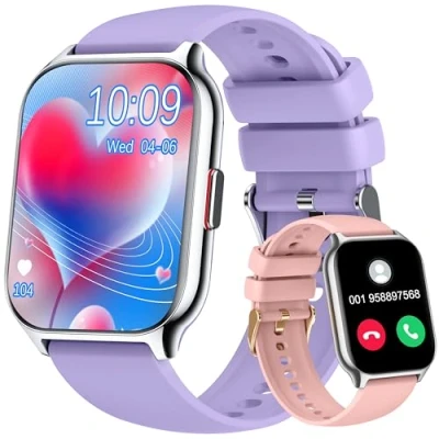 Afbeelding van ZOSKVEE Smartwatch voor dames en heren met bluetooth oproep, 2,0 inch HD smartwatch, 100+ sport, slaapmonitor, hartslagmeter, bloeddrukmeter, SpO2, stappenteller Android iOS