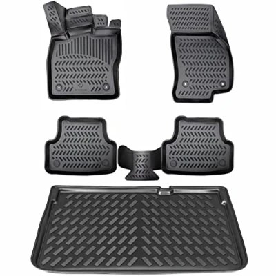 Afbeelding van ELMASLINE 3D rubberen matten &amp; kofferbakkuip set voor Citroen C5 AIRCROSS Crossover (bovenste laadbodem)