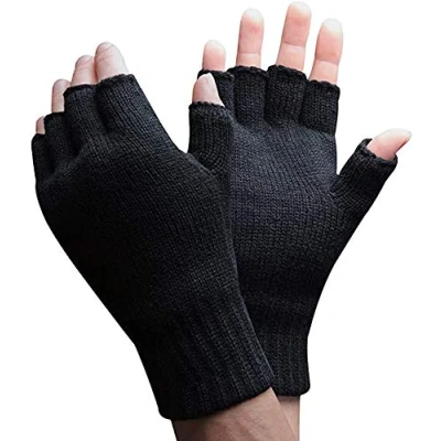 Afbeelding van Thinsulate fleece gevoerde vingerloze handschoenen maat L/XL kleur zwart