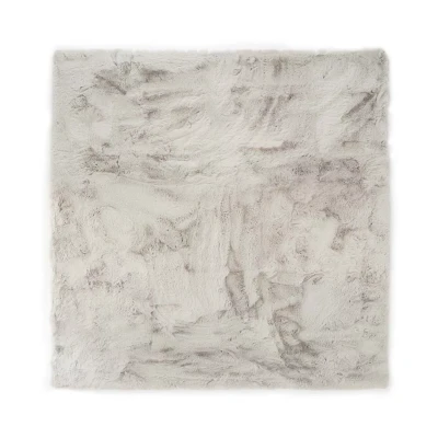 Afbeelding van Vierkant Hoogpolig Tapijt/Vloerkleed Comfy Plus Lichtgrijs 100x100 Cm