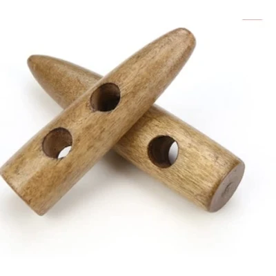 Afbeelding van 12 stuks knevelknopen, koffiebruin, 40 mm, 2 gaten, wigvorm, langwerpige knopen, wigknoppen om te naaien en knutselen jasknopen