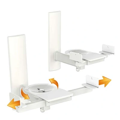 Afbeelding van RICOO 2 x Luidsprekerwandbeugels, universele luidspreker wandhouders, zwenkbaar, kantelbaar, LH023 W houder, boxen, wandhouder, boxhouder, set tot max. 25 kg speaker, wandmontage, stuks