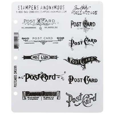 Afbeelding van Tim Holtz 7 x 8.5&quot; Cling Rubber Stempel Set Ansichtkaarten