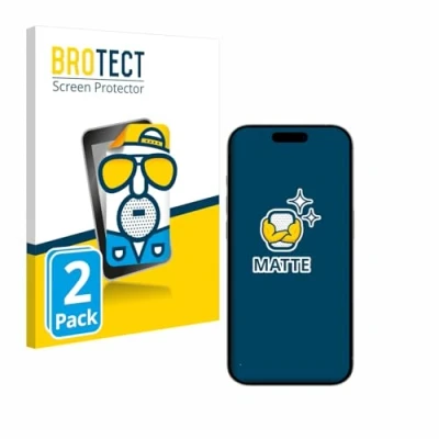 Afbeelding van BROTECT (2 Stuks) Antireflecterende Beschermfolie voor Apple iPhone 15/15 Pro Anti Glare Screen Protector, Mat, Ontspiegelend