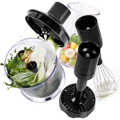 Afbeelding van Duronic HBA35 Accessoires voor elektrische staafmixer opzetstuk pureerstaaf HB35B of HB35C van Hakmolen Aardappelstamper Garde en maatbeker 600 ml toverstaf