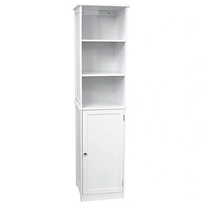 Afbeelding van Bad Vida Milano hoog gespiegelde badkamer kast opslag Priano Tall Kleur: wit