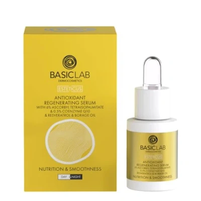 Afbeelding van Esteticus antioxidant regenererend serum met 6% ascorbyltetraisopalmitaat 0,5% co enzym Q10 en borage olie 15ml