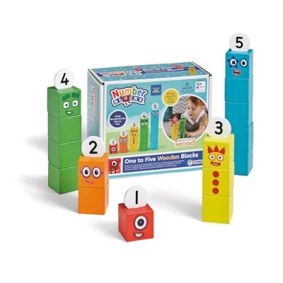 Afbeelding van Learning Resources Houten Numberblocks Blokken Eén tot Vijf Montessori Stapel &amp; Telblokken Set voor Peuters Educatief Speelgoed Ouders, Verzorgers Leerkrachten Leeftijd 25 Jaar