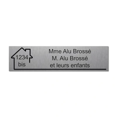 Afbeelding van Mygoodprice Gegraveerd plaatje voor naam en huisnummer, zelfklevend, 10 x 2,5 cm, gepersonaliseerd, 1 3 regels, geborsteld aluminium