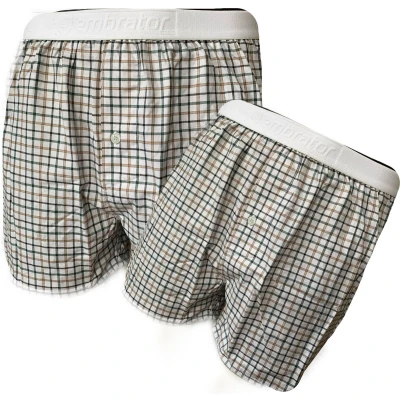 Afbeelding van Embrator 2 stuks mannen Boxershorts geweven katoen wit/beige maat L