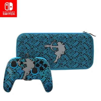Afbeelding van PDP Gaming Rematch Bedrade Controller + Travel Case Plus (bundel) Sheikah Shoot Glow In The Dark (nintendo Switch)