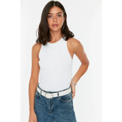 Afbeelding van Trendyol Bruine Geribbelde Gebreide Dunne Blouse Twoss21Bz0090