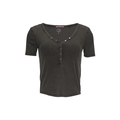 Afbeelding van QS SLIM FIT Tshirt basic, Dames, Maat: XS, Schwarz