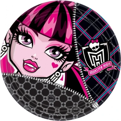 Afbeelding van Set van 8 borden Monster high™ voor Halloween Feestdecoratievoorwerp
