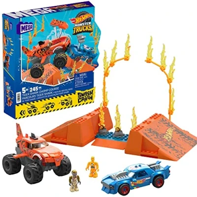 Afbeelding van Constructiekit Hot Wheels Mega Construx Smash &amp; Crash Shark Race 245 Onderdelen