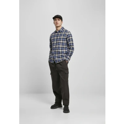 Afbeelding van Urban Classics Roots Overhemd, Heren, Maat: Small, Darkblue/white